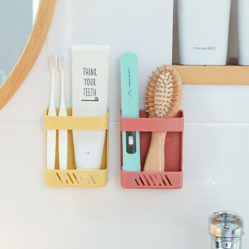Ultra-Durable Punch-Free Plastic Wall Pendant Bathroom Toothbrush Storage Rack Living Room Remote Control Storage Rack