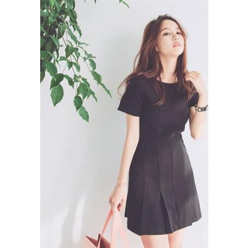 2018 Summer New Fashion Temperament Ladies Short sleeve Black dress women Elasticity Casual Elegant Short dresses Female LP28