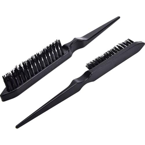 1pcs Hair Brush Pro Salon Hairdressing Teasing Back Hair Combing Brush Slim Line Styling Comb Black color