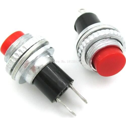 10PCS/LOT Small Momentary Push Button Switch 10mm Red Non Locking Switches DS-314