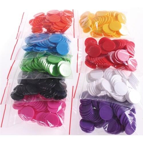 100Pcs/Lot 25mm Plastic Poker Chips Casino Bingo Markers Token Fun Family Club Board Games Toy Creative Gift 9 Colours