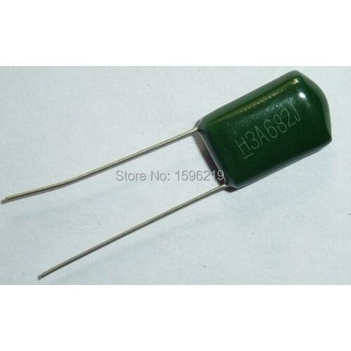 100pcs Mylar Film Capacitor 1000V 3A682J 6800pF 6.8nF 3A682 5% 1KV Polyester Film capacitor