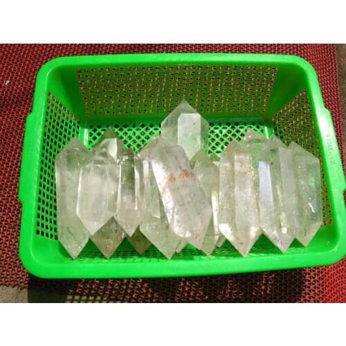 12 NATURAL CLEAR QUARTZ CRYSTAL DOUBLE POINT