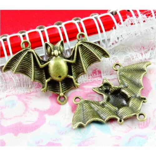 15pcs 30*48MM Antique Bronze Plated Bat Charms DIY Jewelry Making Pendant Fit Bracelets Necklaces Earrings Handmade Crafts