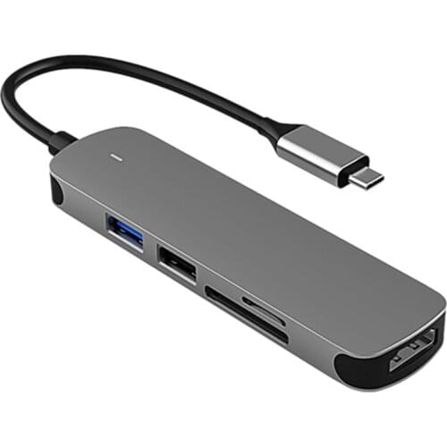 5 In1 USB C HUB Type-C to HDMI-Compatible 4K SD/TF Card Reader USB 2.0 USB 3.0 Converter Adapter for Samsung