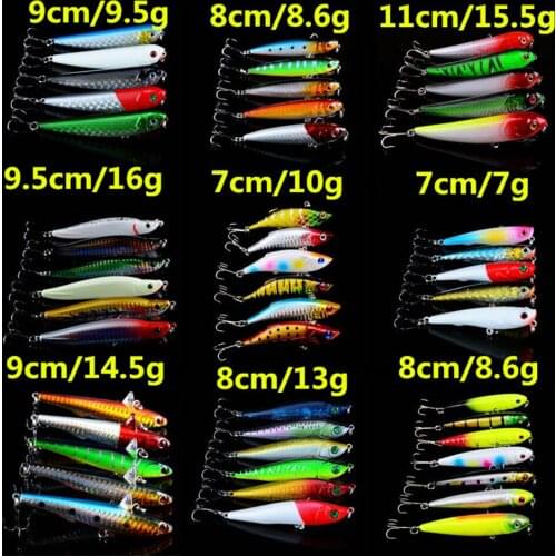 50pcs/set Wobblers Fishing Tackle Mixed 9 Models Fishing Lures Quality Professional 50 Colors Plastic Fake Fish bait Wholesale