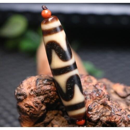 3A Energy Tibetan old Agate Ivory Color Double Tiger Tooth dZi Bead Totem Amulet Pendant Amulet LKbrother Top Quality