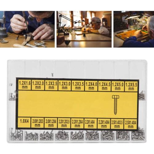 720pcs/set Watch Back Case Screw Watch Back Cover Repair Steel Screw Kit Watch Repair Tool Part Accessory for Watchmakers