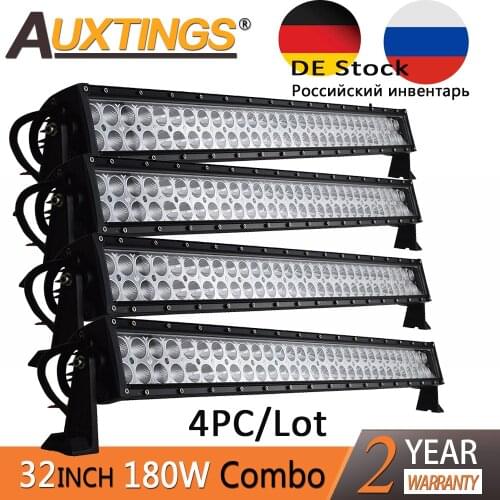 Auxtings Wholesale 4PCS 32 inch 180W 4x4 Better Waterproof With Screw straight 10-30V waterproof 4x4 car offroad led light bar