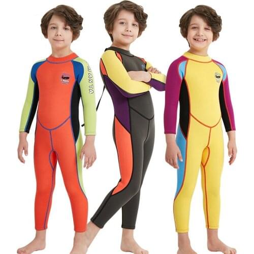 2.5MM One-piece Full-body Child Quick-dry Swimwear Swimsuits Rushguard Scuba Diving Suit Boys Kids Long Sleeve Anti-UV Beachwear