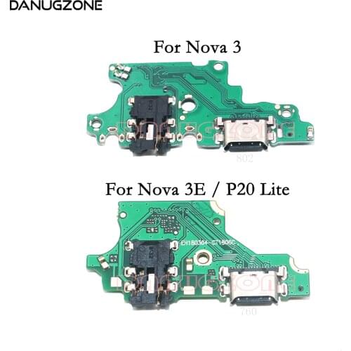 USB Charging Dock Port Socket Plug Connector Charge Board Flex Cable With Headphone Audio Jack For Huawei Nova 3 3E / P20 Lite