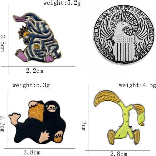 Enamel Brooch Pin Cartoon Animal Themed Round Shape Badge Brooch Jewelry Lapel Pins Gifts for Friends
