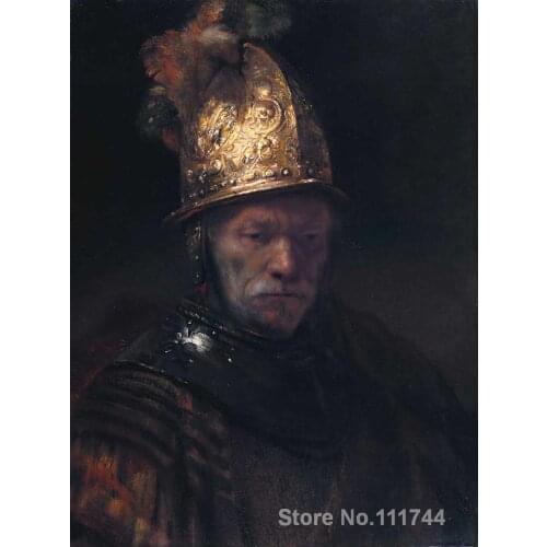 Paintings by Rembrandt van Rijn Man in a Golden Helmet Canvas art High quality Hand painted