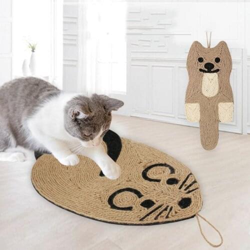 Sisal Cat Scratching Mat Mouse Shaped Cat Kitten Scratcher Board Cardboard Scratch Pad For Pets Play Claws Care Funny Cat Toys