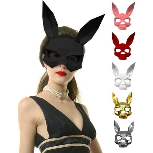 Rabbit Skeleton Bunny Half Face Mask Monster Paper Model,3D Papercraft,Party Cosplay Prop,Handmade DIY Adult Craft Toy RTY185