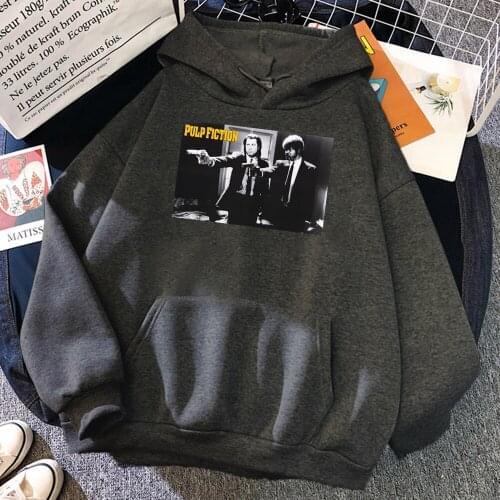 2021 Movie Series Pulp Fiction Print Mens Hoodies Casual Fuuny Male Hoody Hip Hop Harajuku Sportswear Autumn Fleece Pullover Top