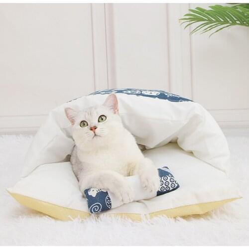 Soft Polar Fleece Cat Beds Winter Warm Pet Heated Mat Small Dog Puppy Kennel House for Cats Sleeping Bag Nest Cave Bed 2020 New