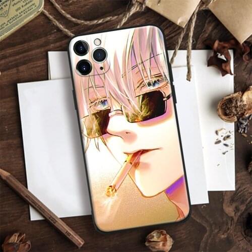 Satoru Gojo Jujutsu Kaisen Soft Silicone Glass Phone Case Cover Shell For IPhone SE 6 6s 7 8 Plus X XR XS 11 12 Mini Pro Max