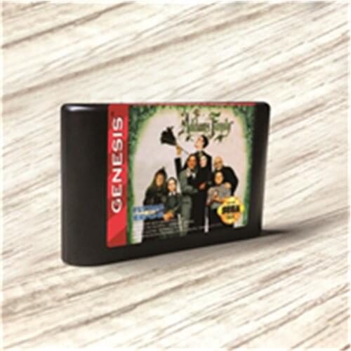 Addams Game Family - USA Label Flashkit MD Electroless Gold PCB Card for Sega Genesis Megadrive Video Game Console