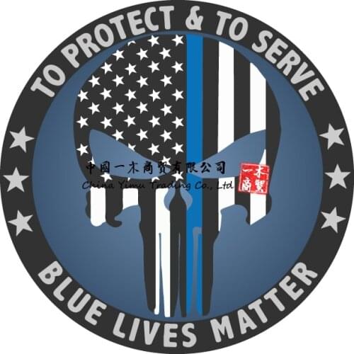 Police Blue Lives Matter American Flag Car Or Truck Decal Sticker Usa