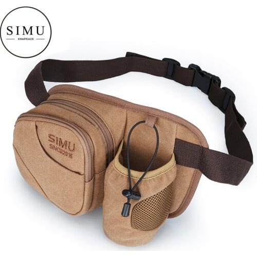 Simu new waist bag mens mobile phone bag wallet mens messenger bag multi function kettle WAIST BAG canvas bag wear resistant w