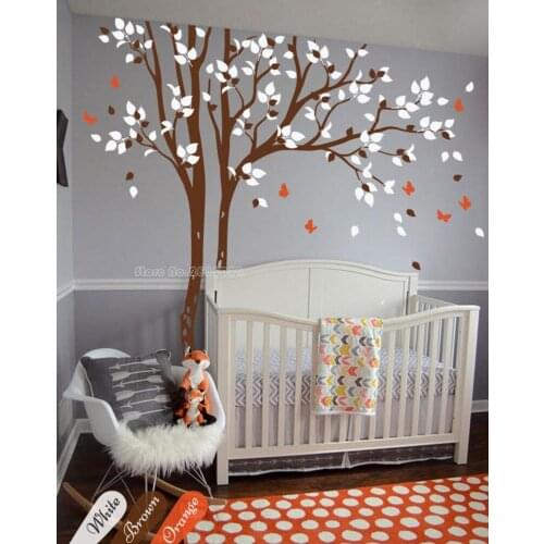 Huge Tree Wall Decals Tree Nursery Decal Sticker Mural With Butterflies Tree Home Decoration Living Room Posters Wallpaper LL987