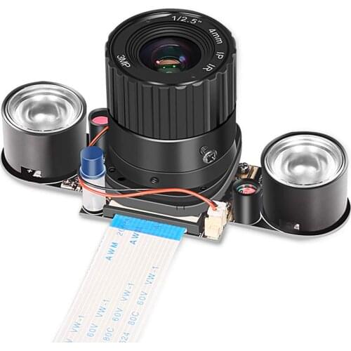 Raspberry Pi 3 Camera Module 5MP 1080p OV5647 Auto-Switching Day/Night Vision Webcam 72 Degree FoV for Raspberry Pi Model A/B/B