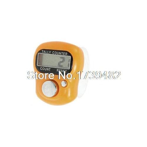 Adjustable Soft Band Orange Plastic Housing Resettable Finger Counter