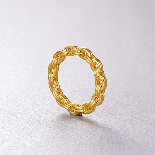 S925 Silver Chain Ring Fashion Retro Temperament Personality ring For Women Man