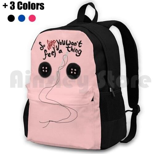 Sew The Buttons Outdoor Hiking Backpack Riding Climbing Sports Bag Coraline Tim Burton Henry Sellick Stop Motion Dakota Fanning