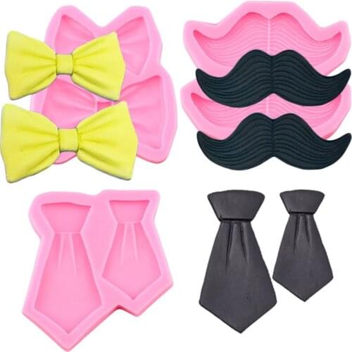 Mustache Tie Bows Soap Silicone Mold DIY Wedding Fondant Molds Cake Decorating Tools Candy Clay Resin Chocolate Gumpaste Moulds
