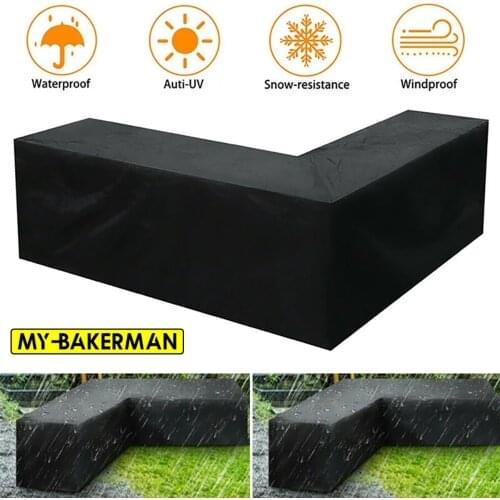 L Shape All-Purpose Covers Waterproof Rattan Corner Furniture Cover Garden Patio Outdoor Sofa Protector Anti-Dust
