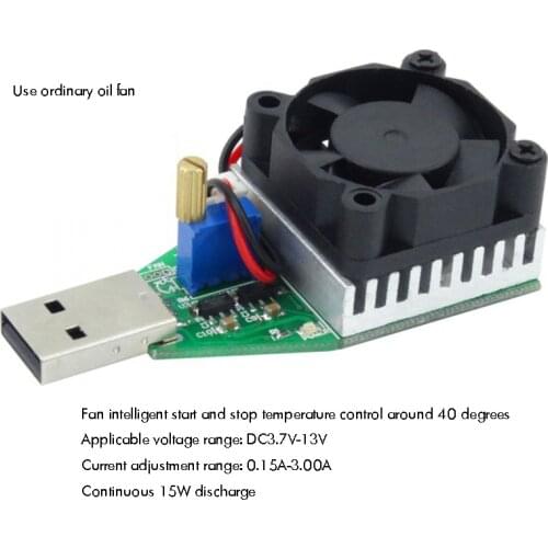 USB Load Tester, Electronic Load Test Resistor Module 15W USB, Type C Interface Discharge Adjustable Constant Current 0.15A-3A