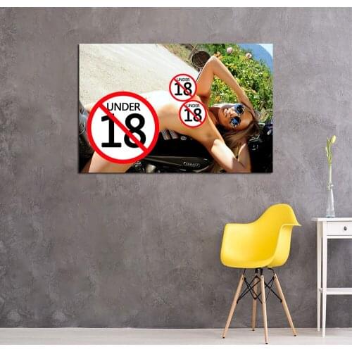 Adult Model Wallpaper Sexy Girl on Motorcycle Photo Wall Art Posters and Prints Canvas Art Painting For Room Decor