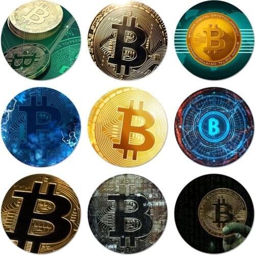 I Love Accept Bitcoin Icons Pins Badge Decoration Brooches Metal Badges For Backpack Decoration 58mm