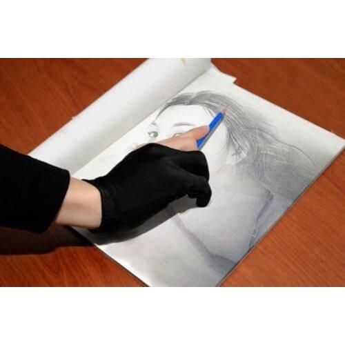 1pc Artist Drawing Gloves Anti-Fouling Graphic Tablet Glove Two Fingers, Good for Right or Left Hand, Size M