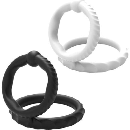 1PC Silicone Dual Penis Ring Premium Stretchy Longer Harder Stronger Cock Ring Enhancing Sex Toy for Man