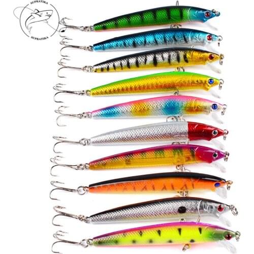 10Pcs/Lot Minnow Trolling Wobbler Fishing Lures 9.5cm/7.7g Wobbler Plastic Hard Bait Artificial Ocean Boat Fishing Pesca