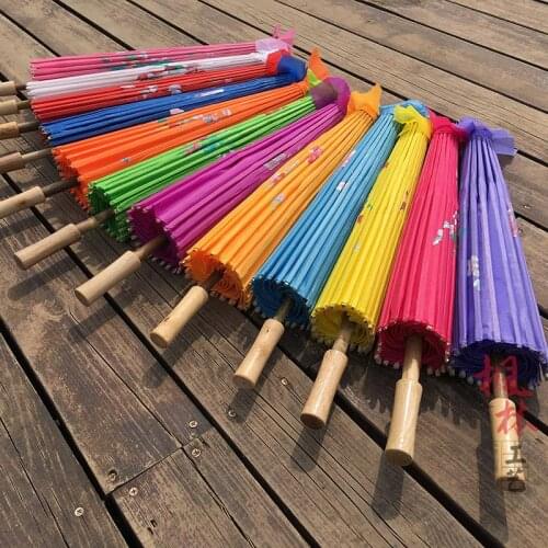 12colors Chinese Art Umbrella Bamboo Frame Silk Parasol for Wedding Birthday Party Bride Bridemaid Hand-painted Flower Design