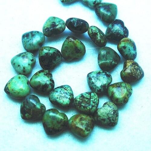 13pcs nature african turquoise beads heart shape 13mm women necklace making accessories beads strings nature gem stone beads