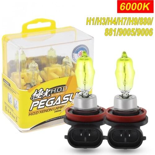 2pcs H1/H3/H4/ H7/H9/H11/880/881/9005/9006 3000LM 100W 2800K White Light Super Bright Car HOD Halogen Lamp Auto Front Headlight