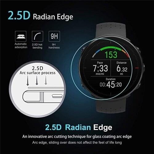 2Pack 0.3mm 2.5D 9H Tempered Glass For Polar Vantage V M Smart watch Screen Protector For Polar Vantage V M Scratch Proof Glass