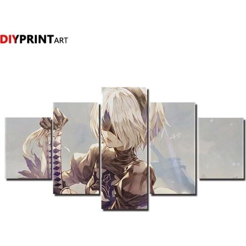 2B NieR Automata 5 Pieces Modern Art Paintings for Bedroom Decoration A1921