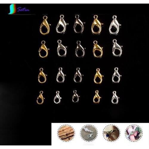 5 Color 100pcs 10/12/14/16mm Silver Gun Black Gold Bronze Metal Lobster Clasp Hook Circle necklace Bracelet Jewelry Make S0230H