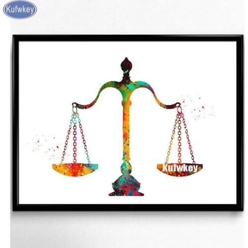 5D DIY Full square Diamond Painting "Scales of Justice" Diamond Embroidery Cross Stitch Mosaic Rhinestone home decoration