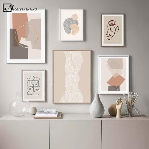 Geometry Abstract Poster Nordic Canvas Print Simplicity Art Vintage Painting Line Drawing Gallery Wall Picture Modern Home Decor