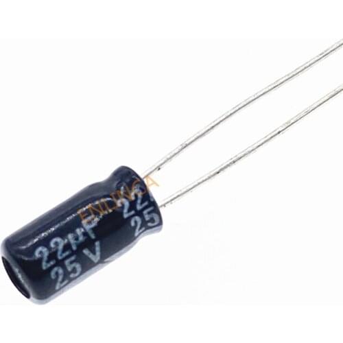 60pcs/lot 25V 22UF Aluminum Electrolytic Capacitor Size 4*7 22UF25V 20