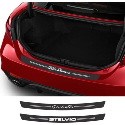 Car Trunk Carbon Fiber Protect Decal Sticker For Alfa Romeo Giulia 147 156 159 Mito Stelvio Q4 Sportiva Giulietta Accessories