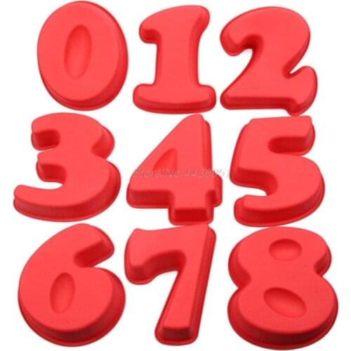 Large Silicone Number Cake Tin Mould Birthday Anniversary 0 1 2 3 4 5 6 7 8 Dropshipping