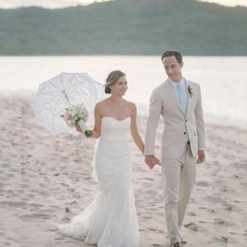 Summer Ivory Linen Men Suits for Wedding Suits Custom Made Man Blazer Groom Tuxedo Costume Homme 2Piece Slim Fit Terno Masculino